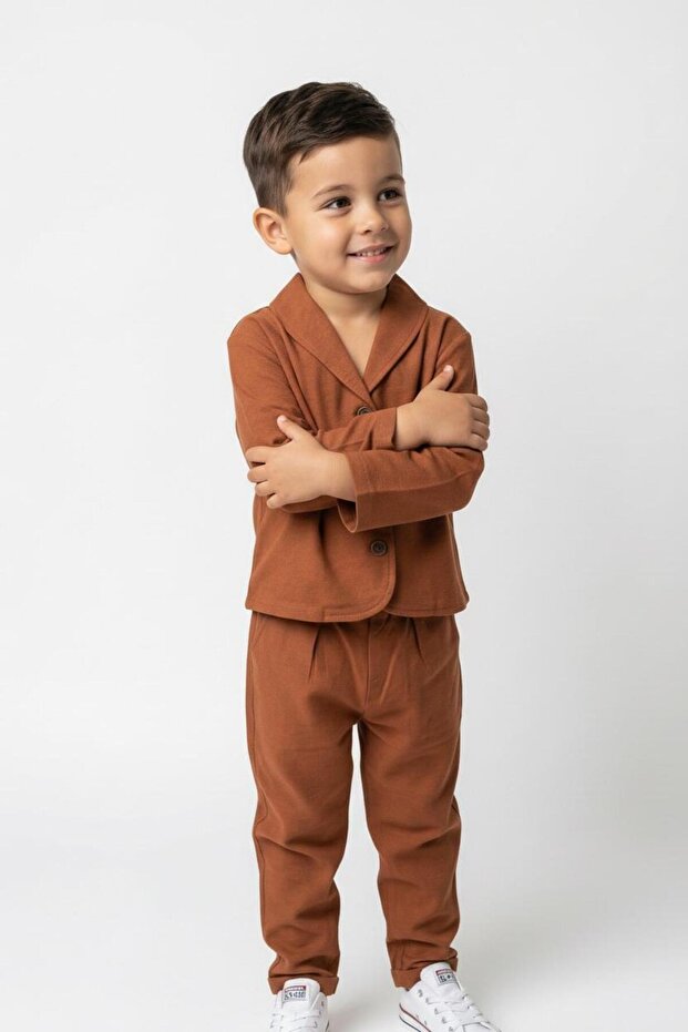 طقم سترة فيسكوز مزدوجة - 5