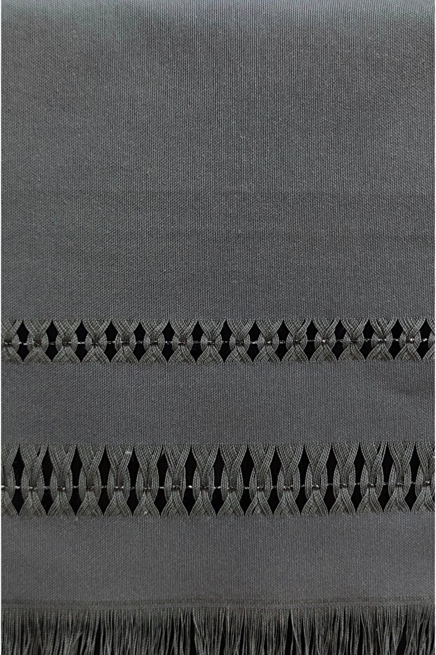 Keten Runner Handmade Craftsmanship Tablecloth Gray - 2