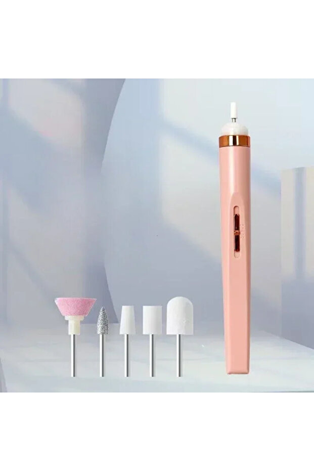 Pink Nail Polishing Machine Electric Nail Grinder With Light Portable Mini Electric Manicure Art Pen