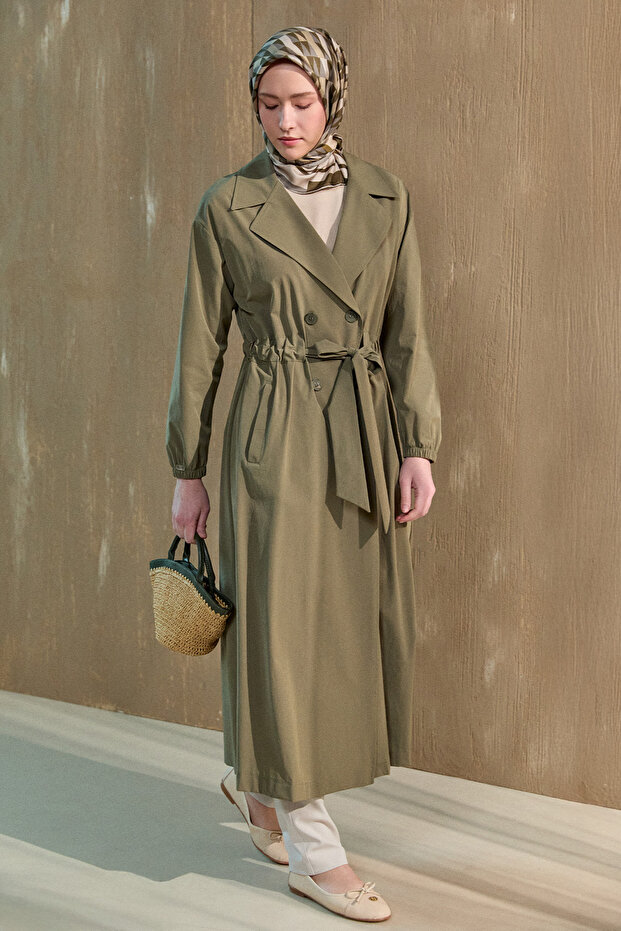 Kruvaze Kuşaklı Pardesü - 3