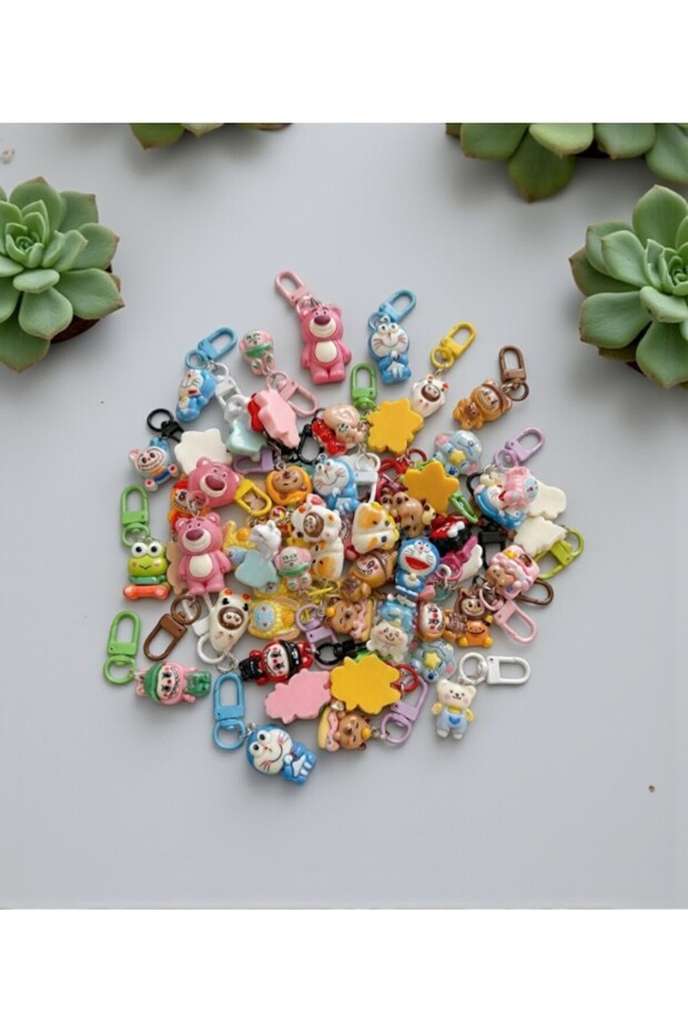 10 Pieces Figured Zipper Ornament Mixed Bag Accessory and Keychain Mixed Figures Bag Charm