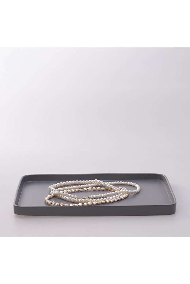 صينية فيكتوريا مستطيلة كبيرة باللون الرمادي - 3