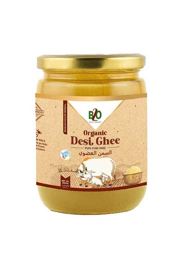 Organic Grass-Fed Pure Clarified Butter Cow Ghee Cooking Liquid (500ml)