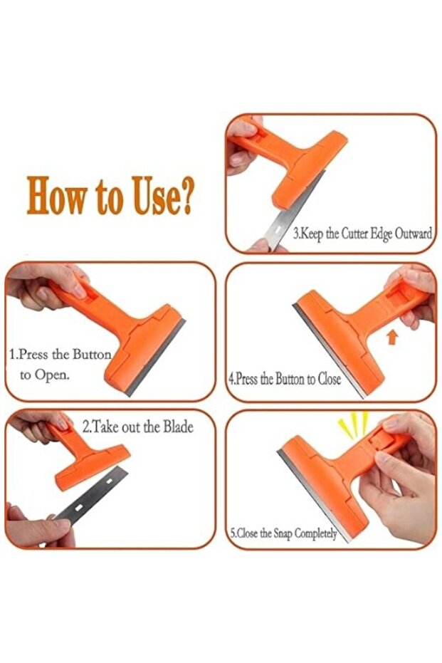 مكشطة تنظيف محمولة بشفرة قابلة للاستبدال - قطعتان - 6