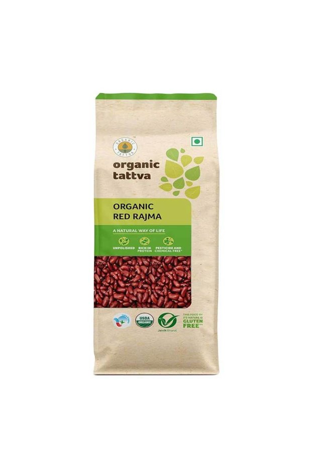 Organic Premium Whole Dark Red Kidney Beans Rajma Grains (1kg)