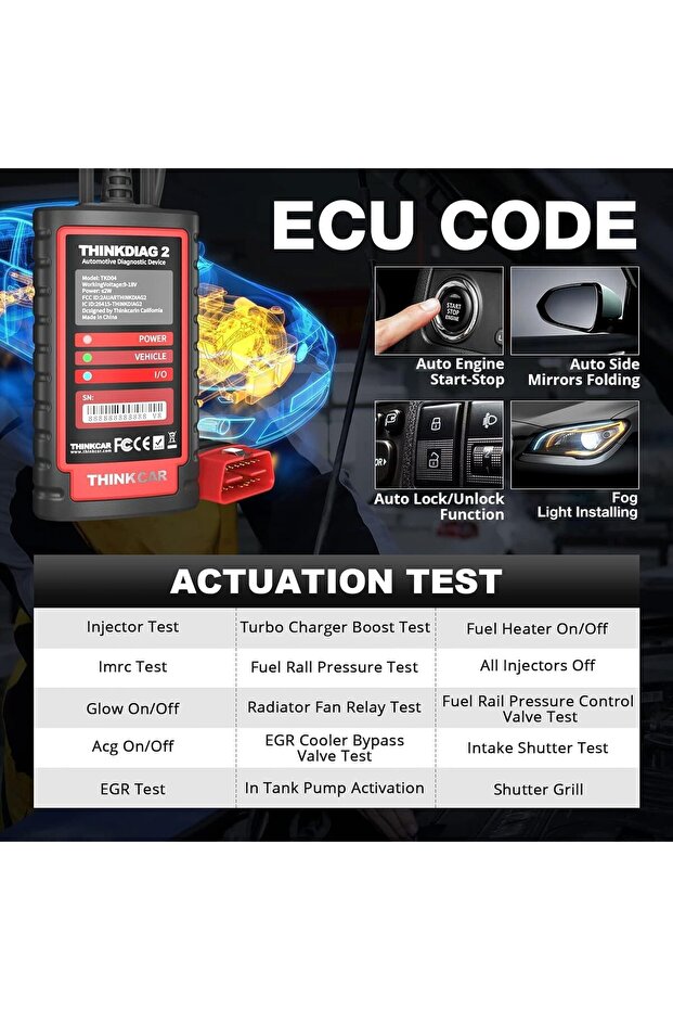 جهاز Thinkdiag2 لفحص وتشخيص أعطال نظام OBD2 ثنائي الاتجاه، متوافق مع نظامي iOS وAndroid - 3