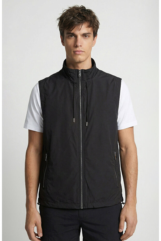 Siyah Casual Yelek - 1