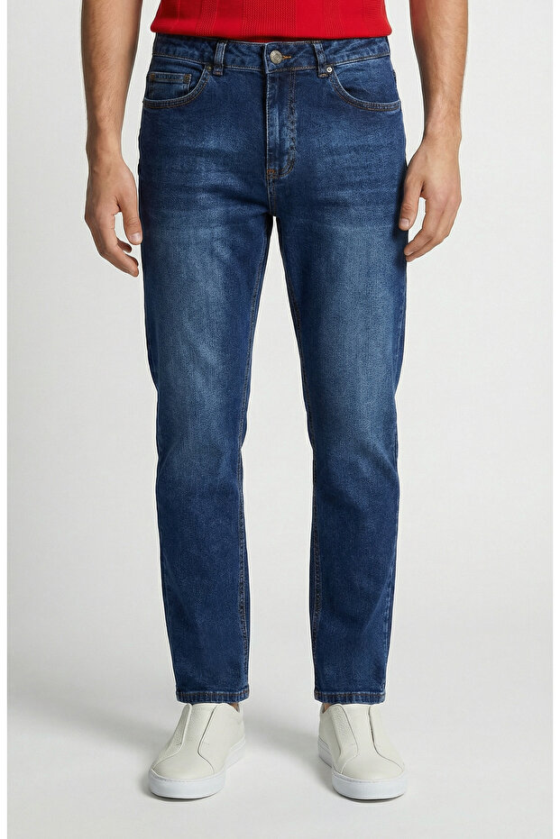 Lacivert Denim Pantolon - 2