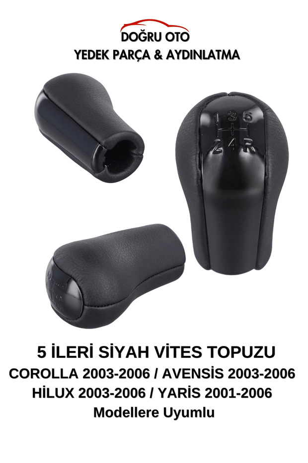 Corolla Avensis Hilux Yaris Compatible Black Gear Shift Knob 5 Forward