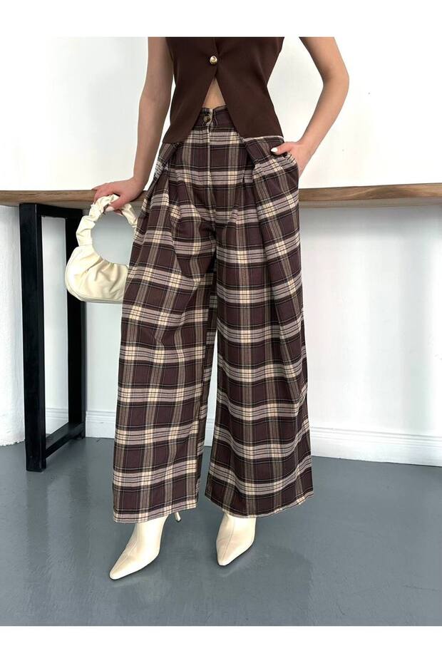 Plaid Patterned Pants - 2