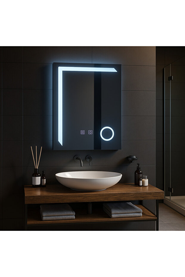 Rectangular LED Mirror, 60x80cm, Linea Touch - 1
