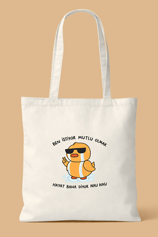Rebellious Chick Printed Tote Bag - Casual Shoulder Bag