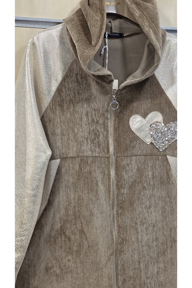 Kadife Ceket Kapüşonlu - 4