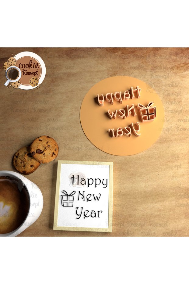 Happy New Year # 8 | Cookie, Dough, and Clay Compatible Stamp/Seal