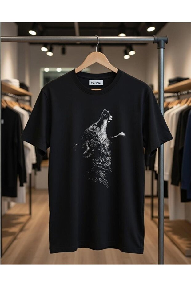 Wolf Printed Tshirt 100% Cotton Regular Fit T-Shirt