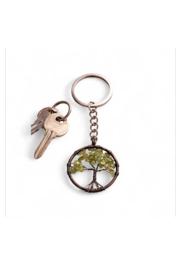 Green Quartz Natural Stone Keychain