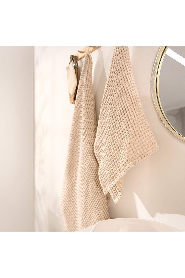 100% Cotton Waffle Bath Towel 105X160Cm Quick Drying Large Size Honeycomb Textured Body Towel