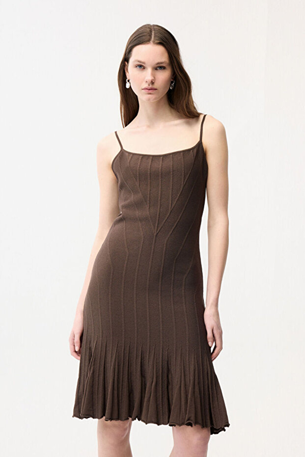 Askılı Triko Elbise - 2