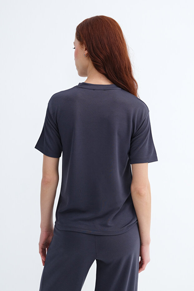Bisiklet Yaka Basic T-shirt P9019 - 6