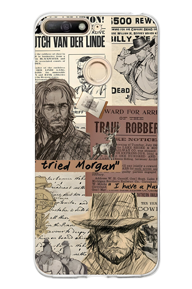 حافظة هاتف شفافة بنمط غربي متوافقة مع هاتف هواوي Y6 2018 - 1