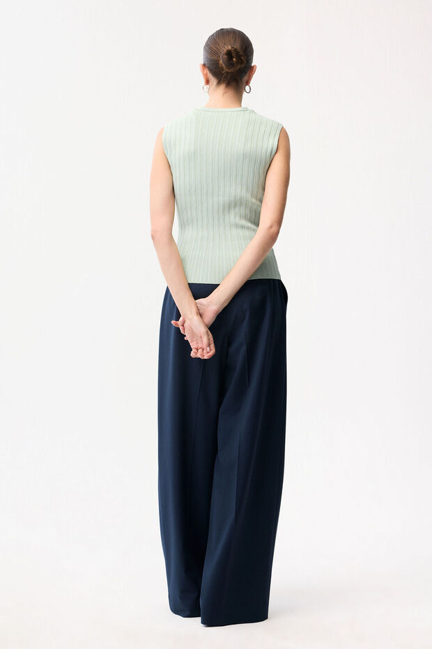 V Yaka Triko Bluz - 5