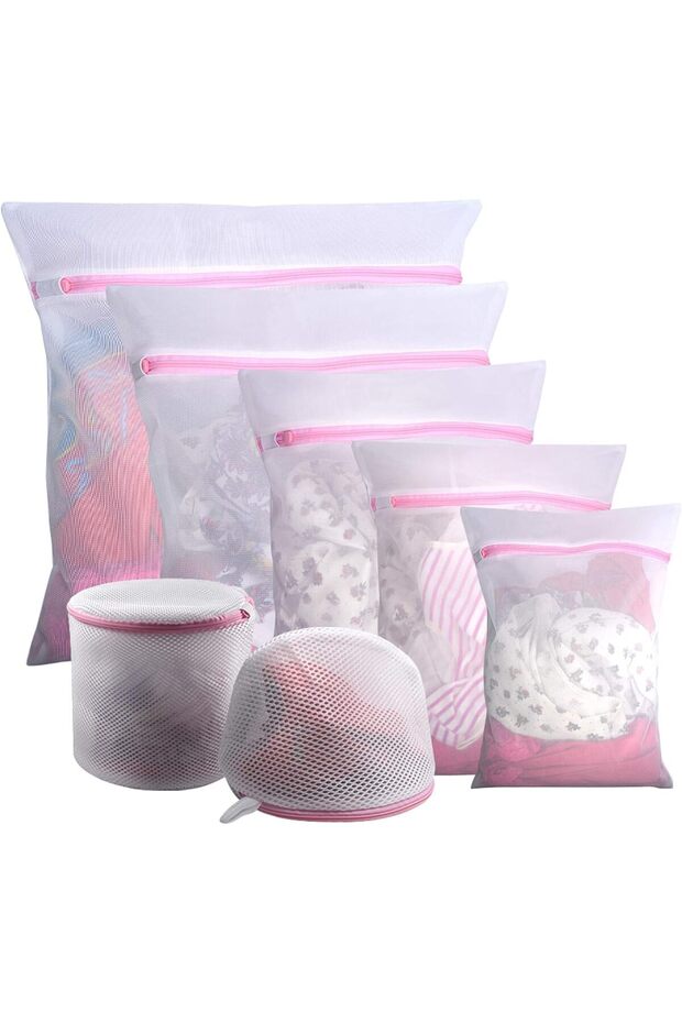 SKY-TOUCH 7-Pack Reusable Mesh Laundry Bags for Delicates – Protect Lingerie, Bras & Baby Clothes,