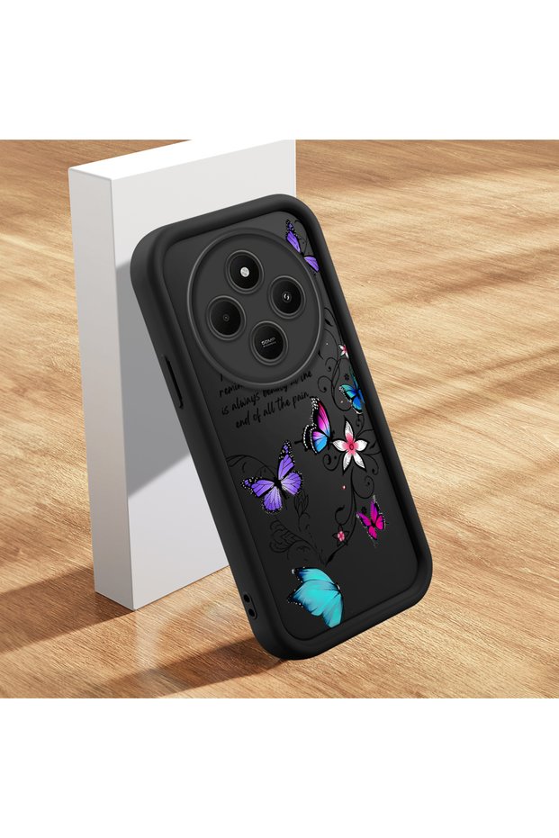 Redmi A4 Compatible Case Slim Soft Silicone Phone Cover Colorful Butterfly
