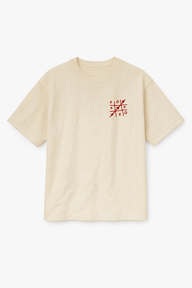 Oversize Unisex Xoxo Heart Printed T-Shirt