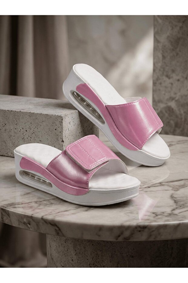Women's Orthopedic Air Sole Daily Slippers – Anatomically Supported Platform in Bright Pink