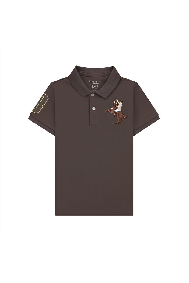 Kid's Cotton Polo with Napoleon Embroidery