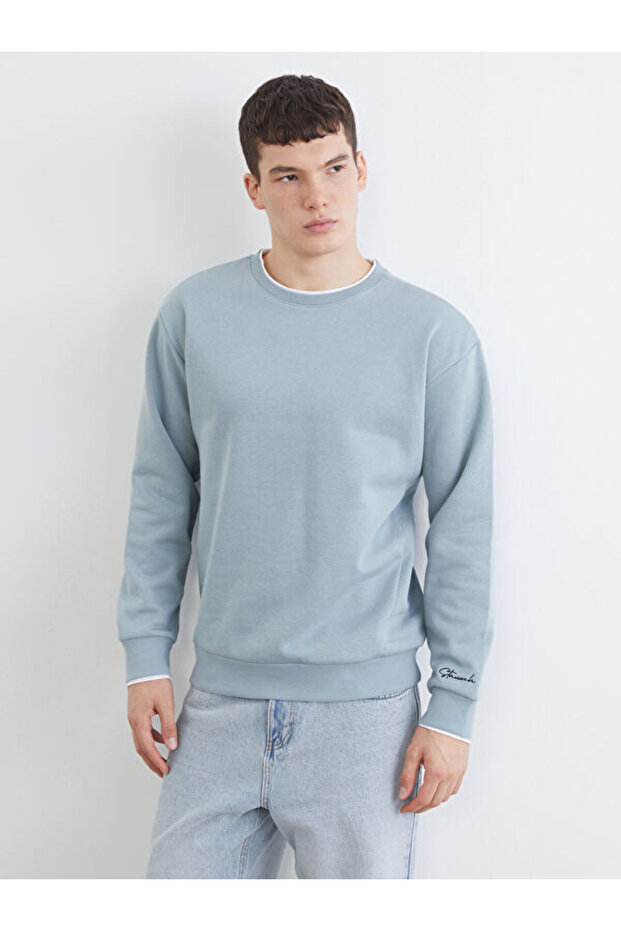 Sparkling Choices from Shining Store Zero Roba Collar Embroidery Men's Thick Sweatshirt