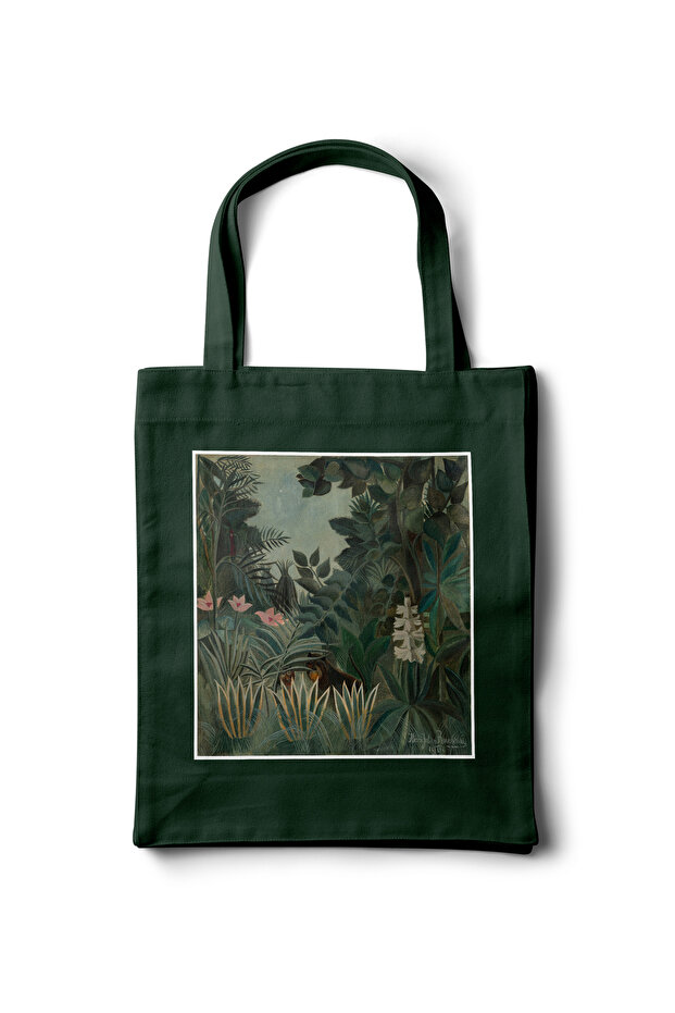 Artistic Gabardine Cloth Bag – "The Equatorial Jungle" Henri Rousseau Printed Design - 35X40