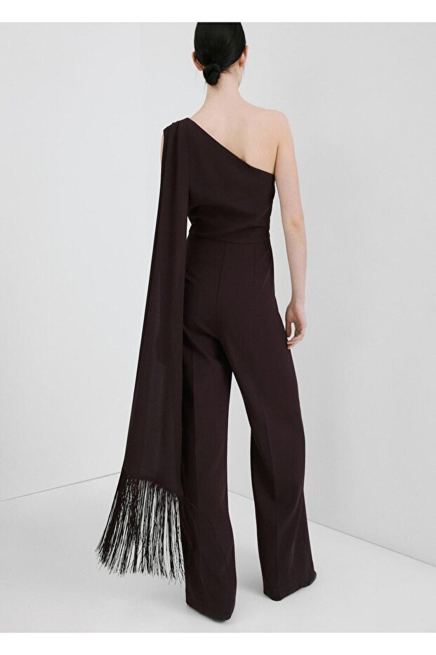 Tek omuzlu püsküllü fular tulum - 4