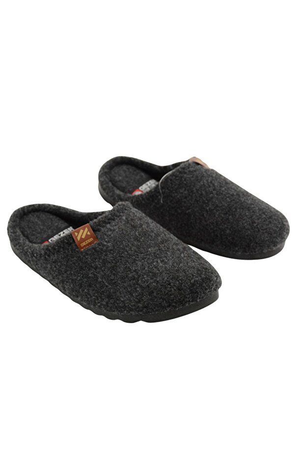 Men's Winter Felt Anthracite House Slippers