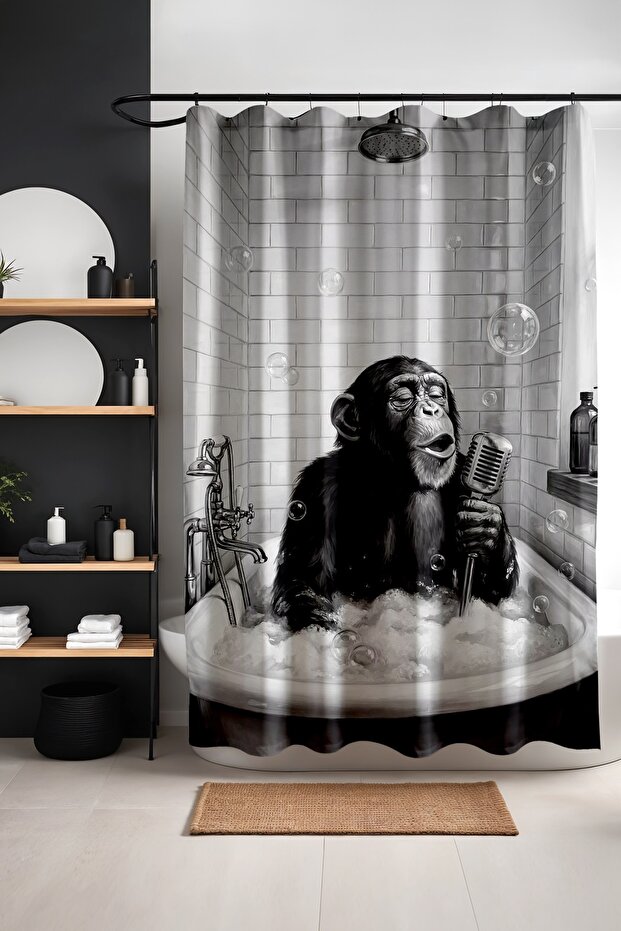 Bathroom Curtain, Bathroom Soloist Patterned Shower Curtain, Bathtub Curtain 175X200Cm