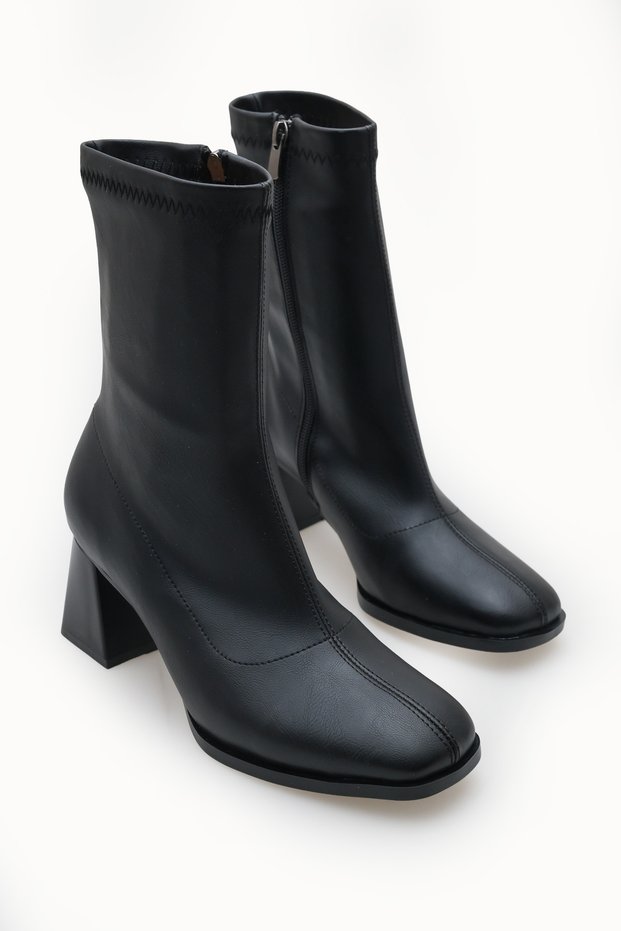Mira Sola Women's Heeled Boots 00122100 Black Skin
