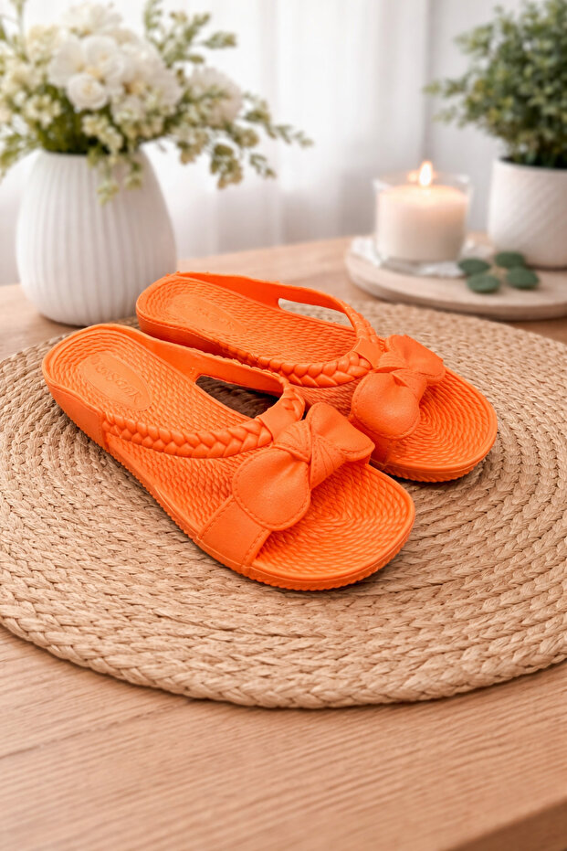 Women's Bow Non-Slip Beach Balcony Garden Terrace Bathroom Slippers