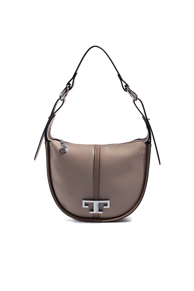 Dark Beige - Latte Plain Women's Shoulder Bag Sp1270