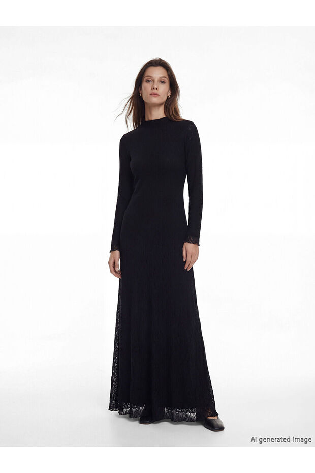 Nevavm A-Line Lace Long Dress with a Difference