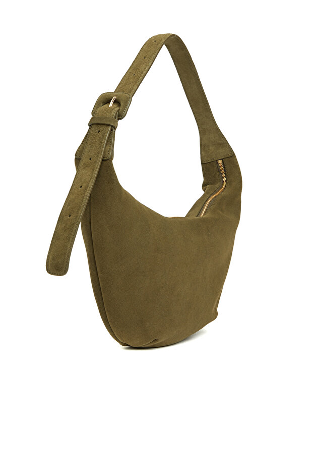 Haki Kadın Süet Çanta - 3