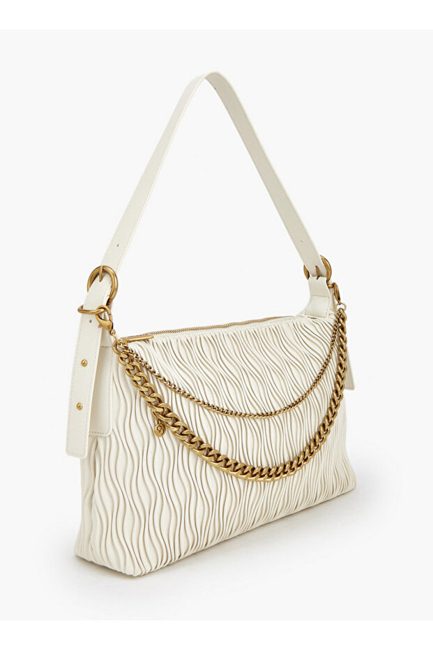 Textured Shoulder Bag with Adjustable Strap - 2