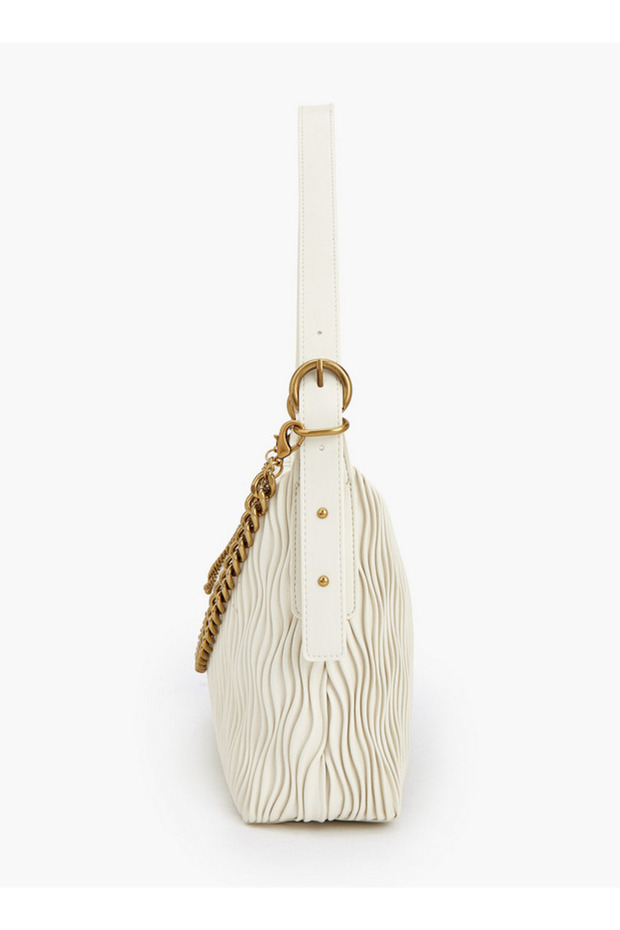 Textured Shoulder Bag with Adjustable Strap - 5
