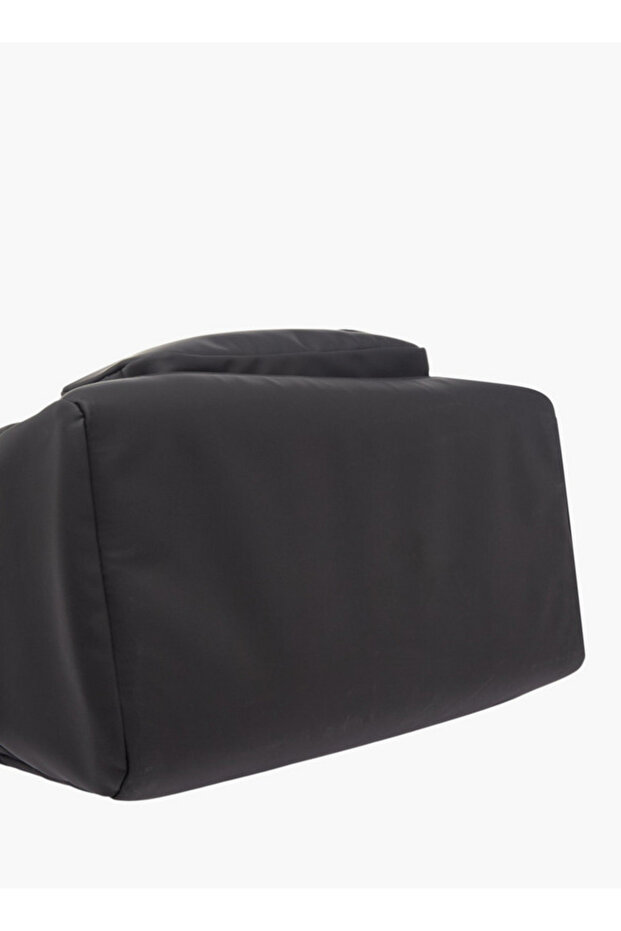 Solid Duffle Bag with Zip Closure and Detachable Strap - 7