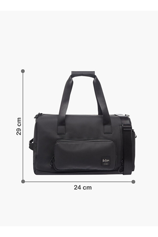 Solid Duffle Bag with Zip Closure and Detachable Strap - 2