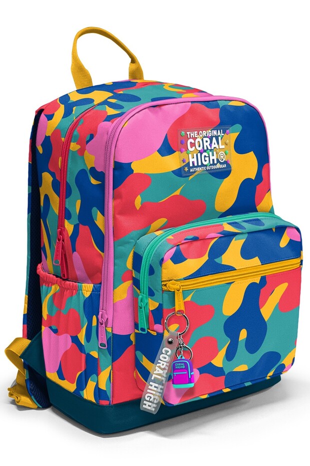 Colorful Camouflage Patterned School Backpack 33232