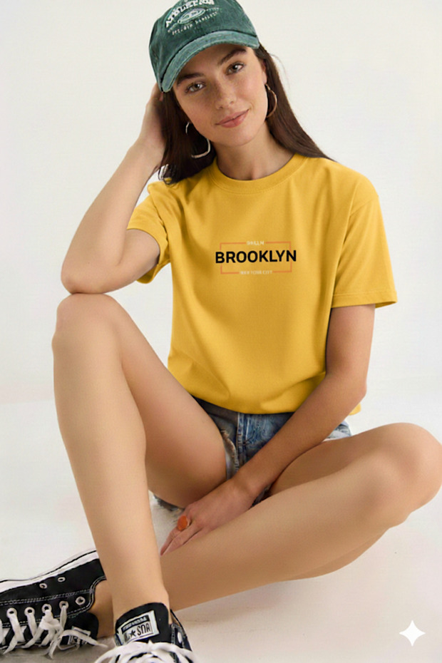 Bklyn Brooklyn Printed Regular Fit Women's New Season T-Shirt
