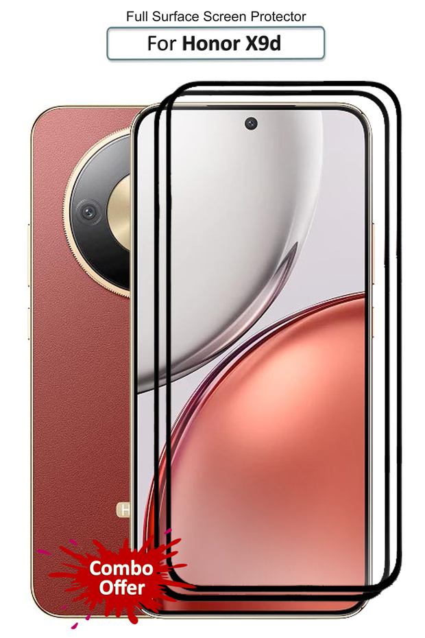 عبوة من قطعتين من واقي الشاشة الزجاجي الممتاز لهاتف Honor X9d