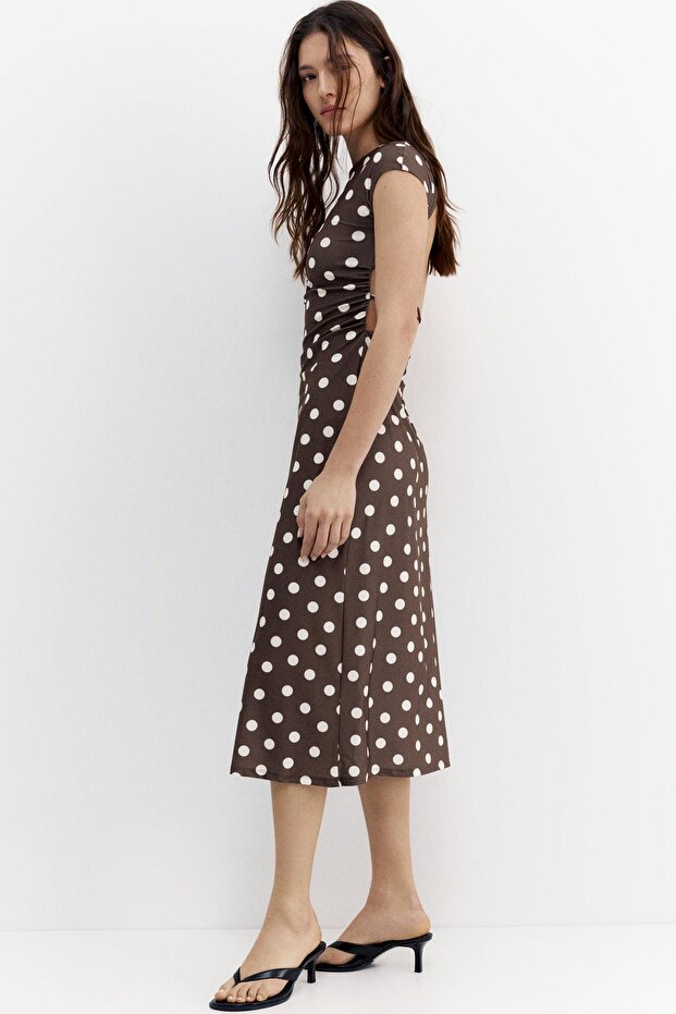 Midi elbise, tek parça kol - 4