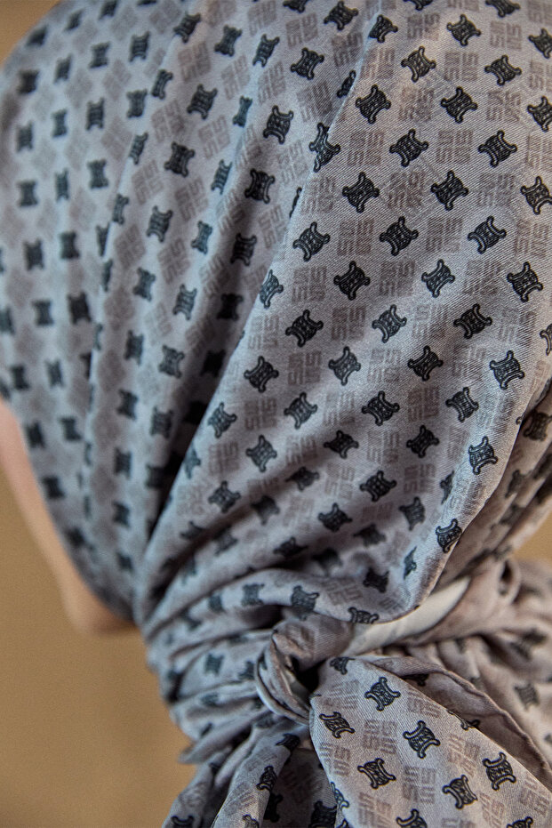 Logolu Monogram Eşarp - 4