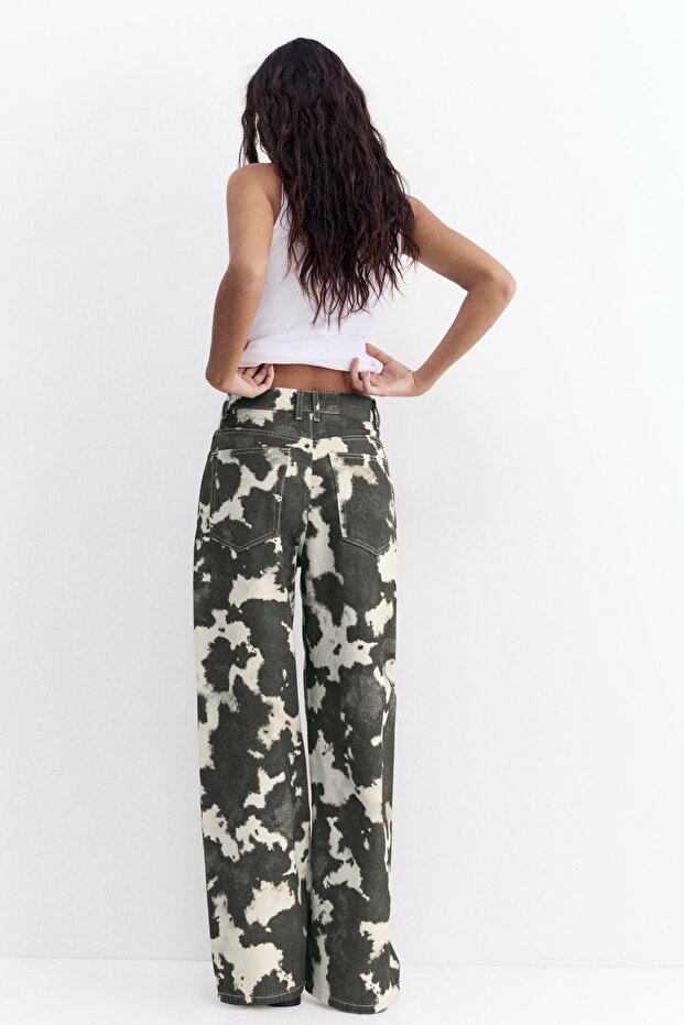 İnek desenli baggy jean - 3